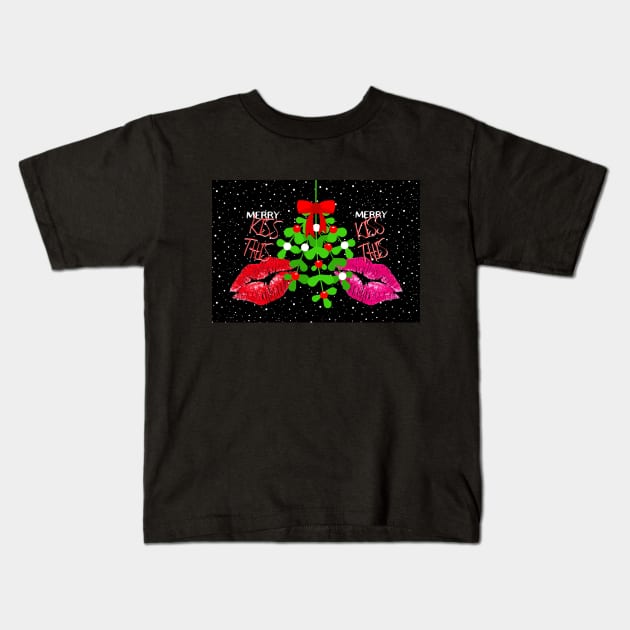 Merry Kiss This Kids T-Shirt by SiSuSiSu